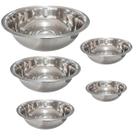 Tigela Inox Bowl Cumbuca Bacia Kit 5 uni Casa Restaurante Lanchonete Mesa Posta Preparo Receita Resistente Duravel