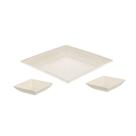 Tigela Petisqueira Quadrada Bege Marfim Kit ECO 3un Tigela Petisqueira Quadrada Bege Marfim Kit ECO 3un
