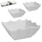 Tigela Ramequim de Porcelana Quadrada Branca com 3 Peças 150ml