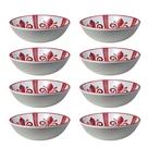 Tigelas De Melamina 8 Unidades Marsala Com Branco Oriental