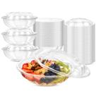 Tigelas de salada descartáveis de plástico transparente de 700 ml com tampas, pacote com 50 Tigelas de salada descartáveis de plástico transparente de 700 ml com tampas, pacote com 50