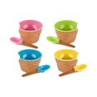 Tigelas De Sorvete Em Cores Vibrantes Com Colheres, Conjunto De Sobremesas Para Festas, Aniversários Tigelas De Sorvete Em Cores Vibrantes Com Colheres, Conjunto De Sobremesas Para Festas, Aniversários