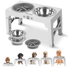 Tigelas elevadas para cães Jovrun com 2 pratos de aço inoxidável Tigelas elevadas para cães Jovrun com 2 pratos de aço inoxidável