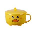 Tigelas tigela de ramen de pato kawaii dupla caixa de bento de estudante de grande capacidade em aço inoxidável
