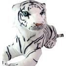 Tigre De Bengala Branco Pelúcia Safari Deitada Cabeça Durinha Decoração Quarto Festa Tematica 50Cms