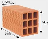 Tijolo economico - 11,5 x 14 x 24 Tijolo economico - 11,5 x 14 x 24