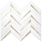 Tile Backsplash STICKGOO Herringbone Dolomite White 10 folhas