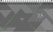 Tilibra - Agenda Executiva Espiral Semanal 16,7 x 8,9 cm Spot 2026 - Cinza e Verde