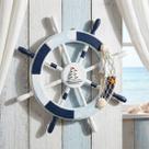 Timão Leme Marinheiro Decoração Náutica Casa De Praia 45cm
