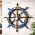 Timão Leme Náutico Decoração Casa De Praia Oceano Mar 45cm