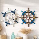 Timão Leme Náutico Decoração Casa Praia Mar Oceano Kit 2pçs