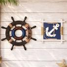 Timão Quadro Decoração Casa Praia Marítimo Náutico Kit 2pçs