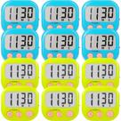 Timer AOUCE Large Magnetic Digital, pacote com 12, azul, verde