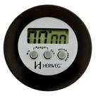 Timer cronômetro digital alarme sonoro imã de fixação e adaptador para ficar sobre mesa herweg preto