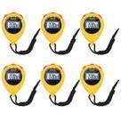 Timer Pgzsy, pacote com 6 cronômetros esportivos digitais, alarme amarelo
