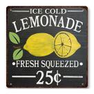 Tin Sign Vintage Ice Cold Lemonade Retro 30x30cm Ferro