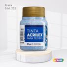 Tinta acrilex para tecido glitter com 37ml prata Tinta acrilex para tecido glitter com 37ml prata