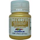 Tinta Acrílica Decorfix Metálica 37ML Ouro - Pacote com 6 Unidades Tinta Acrílica Decorfix Metálica 37ML Ouro - Pacote com 6 Unidades