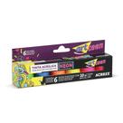 Tinta Acrilica Fosca Neon Acrilex - Caixa c/6 potes de 10ml 03905 Tinta Acrilica Fosca Neon Acrilex - Caixa c/6 potes de 10ml 03905