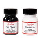 Tinta Acrílica para Couro Angelus à Prova d'Água 30ml Preto Fosco e Branco Fosco