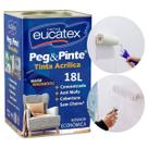 Tinta Acrílica Peg & Pinte Eucatex 18L Branco Alta Qualidade
