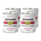 Tinta branca à base de óleo Rust-Oleum Stops Rust Gloss, pacote com 4 unidades de 946 ml