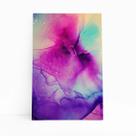 Tinta Colorida Roxo E Rosa Abstrato Quadro Canvas 60x40cm