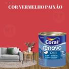 Tinta de Parede Acrílica Cor Vermelho Coral Renova 800ml Premium Antimofo.