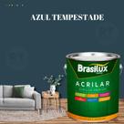 Tinta De Parede Brasilux Acrilar Cor Azul Fosca Lavável Antimofo Premium 3,2L Cor Azul Céu/ Azul Tempestade