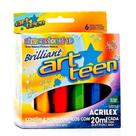 Tinta Dimensional 3D Brilliant 6 Cores Acrilex Tinta Dimensional 3D Brilliant 6 Cores Acrilex