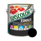 Tinta Esmalte Base Água Premium Plus Acetinado 3,6 Metal Aço Madeira PVC Azulejo - Preto