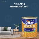 Tinta Esmalte Sintético Base Água Cor Azul 800ml Coral Coralit Total Zero Acetinado p/Madeiras e Metais e Pintura em Artesanato de MDF.