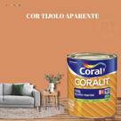 Tinta Esmalte Sintético Base Água Cor Laranja 800ml Coral Coralit Brilhante Para Madeiras e Metais.