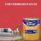 Tinta Esmalte Sintético Base Água Cor Vermelho 800ml Coral Coralit Total Zero Brilhante p/Madeiras e Metais e Pintura em Artesanato de MDF. Tinta Esmalte Sintético Base Água Cor Vermelho 800ml Coral Coralit Total Zero Brilhante p/Madeiras e Metais e Pintura em Artesanato de MDF.