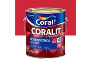 Tinta Esmalte Sintético Premium Brilhante Coralit Tradicional Vermelho 3,6 Litros