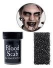 Tinta Facial Crosta Sangue Artificial Preto Halloween 16ml