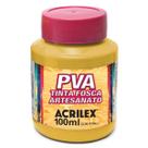 Tinta Fosca para Artesanato PVA 100ml Amarelo Ouro Acrilex