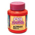 Tinta Fosca para Artesanato PVA 100ml Vermelho Vivo Acrilex