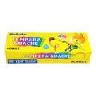 Tinta Guache Acrilex 12 Cores 15ml Kit Escolar Infantil Não Tóxica Para Artes e Pintura