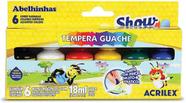 Tinta Guache Com Pincel - 6 cores - 8 ml