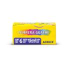 Tinta guache escolar Acrilex com 6 cores de 15ml cada, abelhinhas