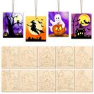 Tinta inacabada Wood Crafts COCHIE Halloween, 10 peças para crianças