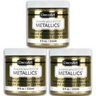 Tinta Metálica DecoArt Champagne Gold Kit com 3 Potes de 236ml