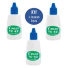Tinta para Almofada Carimbo 42ml Azul Kit 3 Frascos TC42 Pilot Ideal para Escritórios Lojas Expedição Clínicas