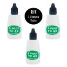 Tinta para Almofada Carimbo 42ml Preto Kit 3 Frascos TC42 Pilot Ideal para Escritórios Lojas Expedição Clínicas