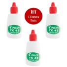 Tinta para Almofada Carimbo 42ml Vermelho Kit 3 Frascos TC42 Pilot Ideal para Escritórios Lojas Expedição Clínicas
