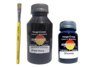 Tinta para couro 250ml e diluente horizonte+pincel depintura