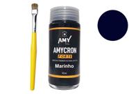 tinta para couro azul marinho +pincel de pintura amy