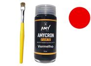 tinta para couro vermelho +pincel de pintura amy 100ml
