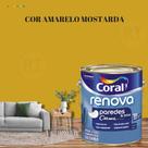 Tinta Para Parede Acrílica Coral Renova Cor Amarelo 3,2l Lavável Premium Antimofo. Tinta Para Parede Acrílica Coral Renova Cor Amarelo 3,2l Lavável Premium Antimofo.
